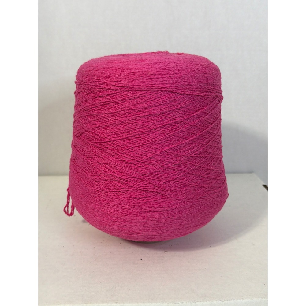Vintage Wehadkee Bright Pink Yarn Cone 2550 Textile Fiber Arts 1985